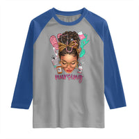 African American Nurse Raglan Shirt Nursing Black Messy Bun