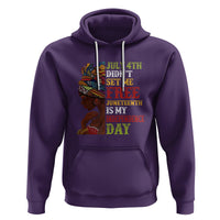Afro Woman Hoodie Juneteenth is My Independence Day Not July 4th - Wonder Print Shop