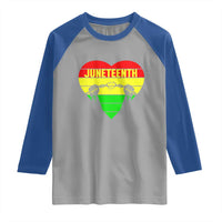 Juneteenth Raglan Shirt Breaking Every Chain BHM Heart