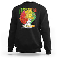 Freeish Juneteenth Sweatshirt Black Women with Flowers in Her Hair Freedom Day African American June 19th 1865 - Wonder Print Shop
