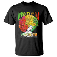 Freeish Juneteenth T Shirt Black Women with Flowers in Her Hair Freedom Day African American June 19th 1865 - Wonder Print Shop