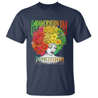 Freeish Juneteenth T Shirt Black Women with Flowers in Her Hair Freedom Day African American June 19th 1865 - Wonder Print Shop