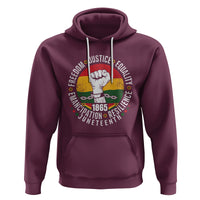 Juneteenth Fist Hoodie Freedom Justice Equality Emancipation Resilience - Wonder Print Shop