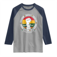 Juneteenth Raised Fist Raglan Shirt Freedom Justice Equality Emancipation Resilience