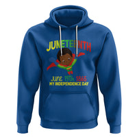 Happy Juneteenth Is My Independence Day Hoodie Super Hero Black Boy - Wonder Print Shop