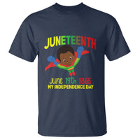 Happy Juneteenth Is My Independence Day T Shirt Super Hero Black Boy - Wonder Print Shop