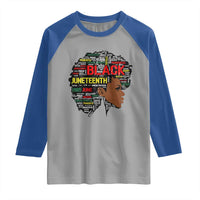 Black Heritage Pride Raglan Shirt For Melanin Black Women Natural Hair Afro Word Art