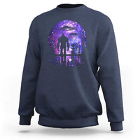 Alien And Bigfoot Full Moon Sasquatch UFO Sweatshirt - Wonder Print Shop