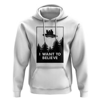 I want to Believe Funny Cat UFO Alien Space Hoodie - Wonder Print Shop