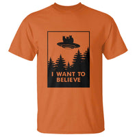 I want to Believe Funny Cat UFO Alien Space T Shirt - Wonder Print Shop