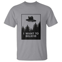 I want to Believe Funny Cat UFO Alien Space T Shirt - Wonder Print Shop