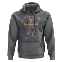 Neon Lights UFO Abduction Extraterrestrial Alien Believer Hoodie - Wonder Print Shop