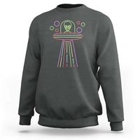 Neon Lights UFO Abduction Extraterrestrial Alien Believer Sweatshirt - Wonder Print Shop