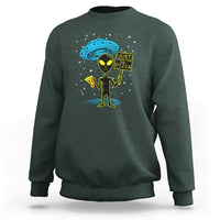 NASA UFO Alien Just Here For The Pizza Sweatshirt - Wonder Print Shop
