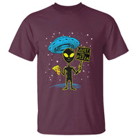 NASA UFO Alien Just Here For The Pizza T Shirt - Wonder Print Shop
