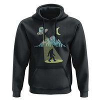 Bigfoot UFO Abduction Moon & Mountain Alien Vintage Graphic Hoodie - Wonder Print Shop