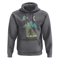 Bigfoot UFO Abduction Moon & Mountain Alien Vintage Graphic Hoodie - Wonder Print Shop