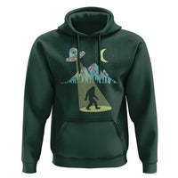 Bigfoot UFO Abduction Moon & Mountain Alien Vintage Graphic Hoodie - Wonder Print Shop
