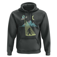 Bigfoot UFO Abduction Moon & Mountain Alien Vintage Graphic Hoodie - Wonder Print Shop