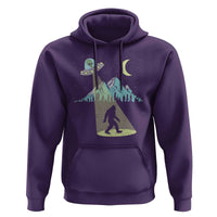 Bigfoot UFO Abduction Moon & Mountain Alien Vintage Graphic Hoodie - Wonder Print Shop