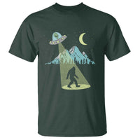 Bigfoot UFO Abduction Moon & Mountain Alien Vintage Graphic T Shirt - Wonder Print Shop