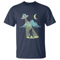 Bigfoot UFO Abduction Moon & Mountain Alien Vintage Graphic T Shirt - Wonder Print Shop