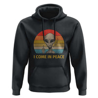 Vintage I Come in Peace Tshirt Alien Smoking Gift Hoodie - Wonder Print Shop