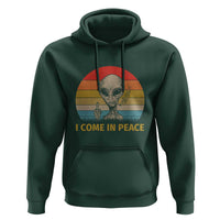 Vintage I Come in Peace Tshirt Alien Smoking Gift Hoodie - Wonder Print Shop