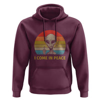 Vintage I Come in Peace Tshirt Alien Smoking Gift Hoodie - Wonder Print Shop
