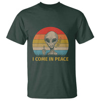 Vintage I Come in Peace Tshirt Alien Smoking Gift T Shirt - Wonder Print Shop