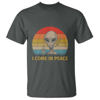 Vintage I Come in Peace Tshirt Alien Smoking Gift T Shirt - Wonder Print Shop