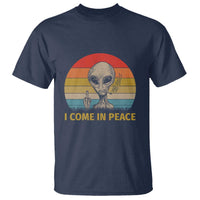 Vintage I Come in Peace Tshirt Alien Smoking Gift T Shirt - Wonder Print Shop