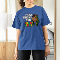 Melanin Black History Month T Shirt For Women Thick Thighs And Loc'd Vibes - Wonder Print Shop