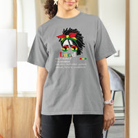 Black History Month Black Women T Shirt For Women Loc'd Definition Messy Bun - Wonder Print Shop