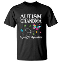 Autism Grandma T Shirt I Love My Grandson Butterfly Grandmother Love Support Accept - Wonder Print Shop