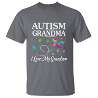 Autism Grandma T Shirt I Love My Grandson Butterfly Grandmother Love Support Accept - Wonder Print Shop