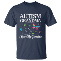 Autism Grandma T Shirt I Love My Grandson Butterfly Grandmother Love Support Accept - Wonder Print Shop