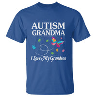 Autism Grandma T Shirt I Love My Grandson Butterfly Grandmother Love Support Accept - Wonder Print Shop