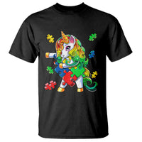 Unicorn Autism T Shirt His Fight is My Fight with Flossing Unicorn Puzzle Piece - Wonder Print Shop