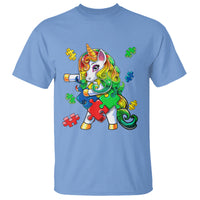 Unicorn Autism T Shirt His Fight is My Fight with Flossing Unicorn Puzzle Piece - Wonder Print Shop