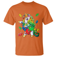 Unicorn Autism T Shirt His Fight is My Fight with Flossing Unicorn Puzzle Piece - Wonder Print Shop