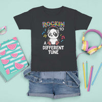 Panda Autism T Shirt For Kid Rockin' To A Different Tune Cute Kids - Wonder Print Shop