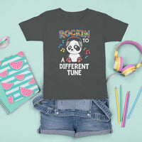 Panda Autism T Shirt For Kid Rockin' To A Different Tune Cute Kids - Wonder Print Shop