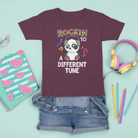 Panda Autism T Shirt For Kid Rockin' To A Different Tune Cute Kids - Wonder Print Shop