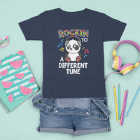 Panda Autism T Shirt For Kid Rockin' To A Different Tune Cute Kids - Wonder Print Shop