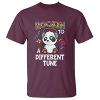 Panda Autism T Shirt Rockin' To A Different Tune Cute Kids - Wonder Print Shop