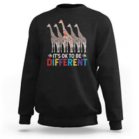 Giraffe Autism Sweatshirt It's Ok To Be Different Puzzle Support - Wonder Print Shop