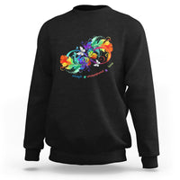 Autism Acceptance Sweatshirt Accept Understand Love Rainbow Infinity With Butterfly Feathers - Wonder Print Shop