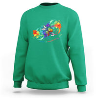 Autism Acceptance Sweatshirt Accept Understand Love Rainbow Infinity With Butterfly Feathers - Wonder Print Shop