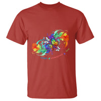 Autism Acceptance T Shirt Accept Understand Love Rainbow Infinity With Butterfly Feathers - Wonder Print Shop